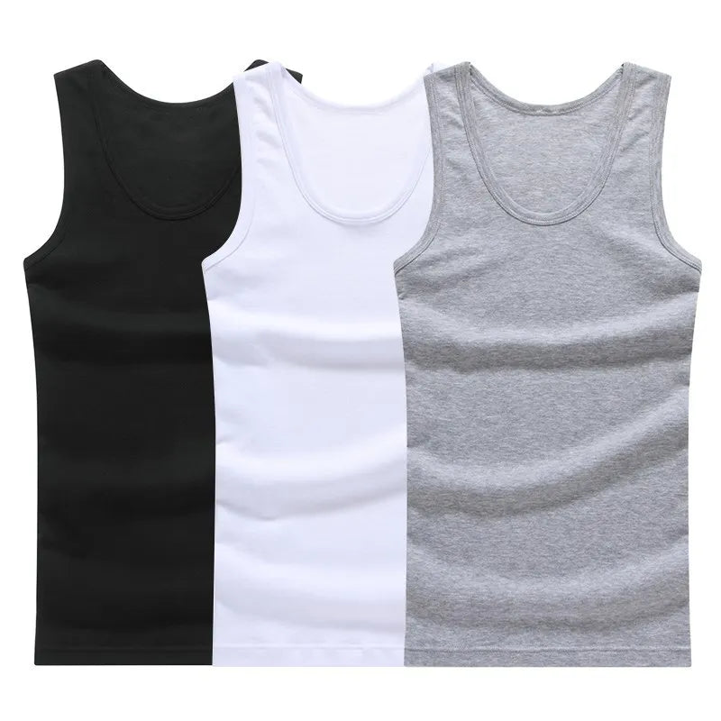 Hot Sale 3pcs / 100% Cotton Mens Sleeveless