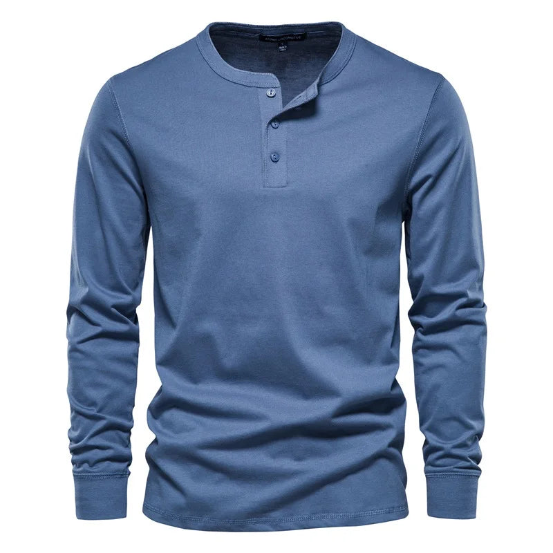 AIOPESON Henley Collar T Shirt Men