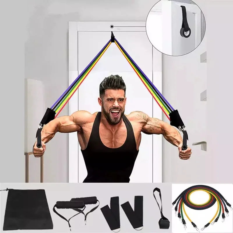 Bodybuilding Resistance Bands Gym Rubber Sport